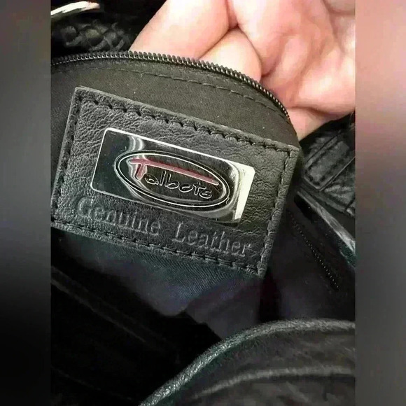 Talbots Black Pebbled Leather Hobo Shoulder Bag - Picture 8 of 10